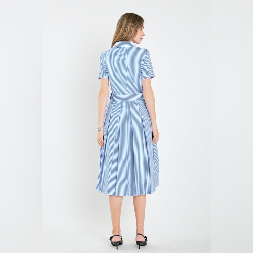 English Factory Striped Belted Midi Dress Size XS - Picture 2 of 9